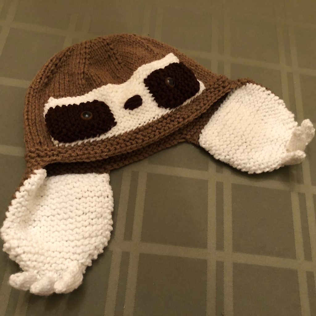 Knit Sloth Hat Knot Bad